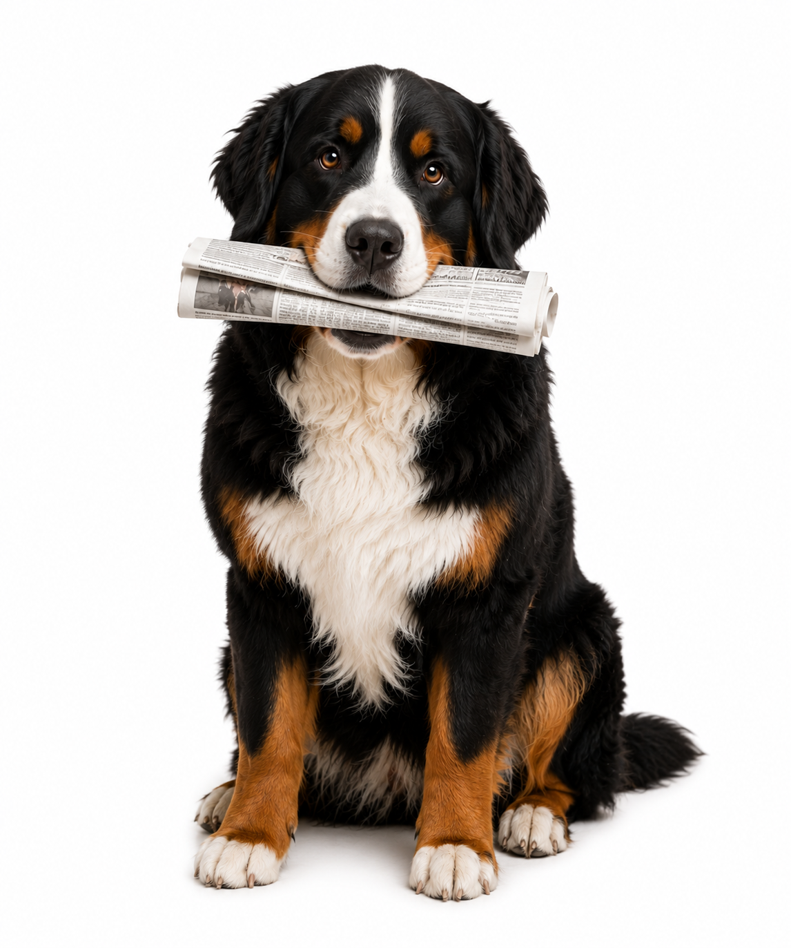 Hund mit Zeitung